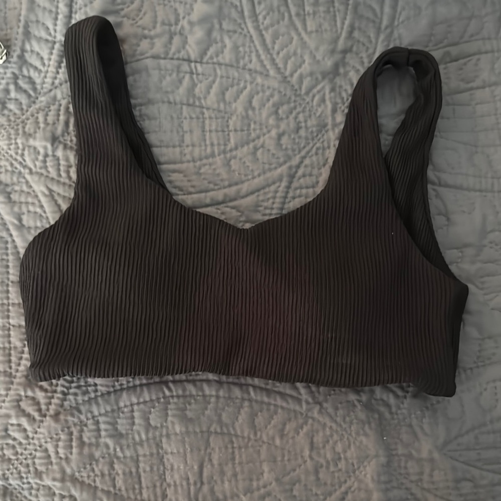 Black Ribbed Bikini top
